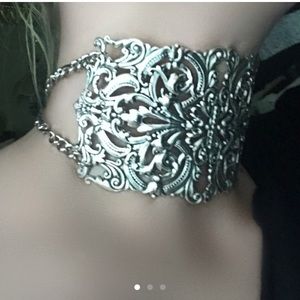 Ornate Silver Gothic Filigree Choker